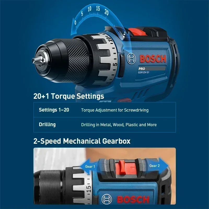 ボッシュ GSR12V-31 コードレス電動ドリルドライバー - Cordless Drill Driver のレビューと価格