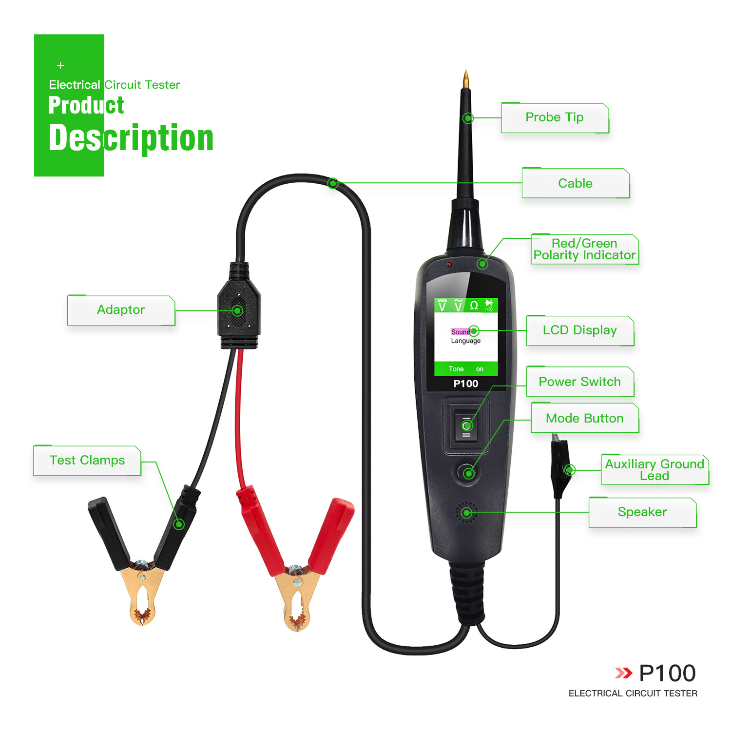 TopDiag P100 2M 車用電気回路テスター 自動車 - Power Tools English のレビューと価格