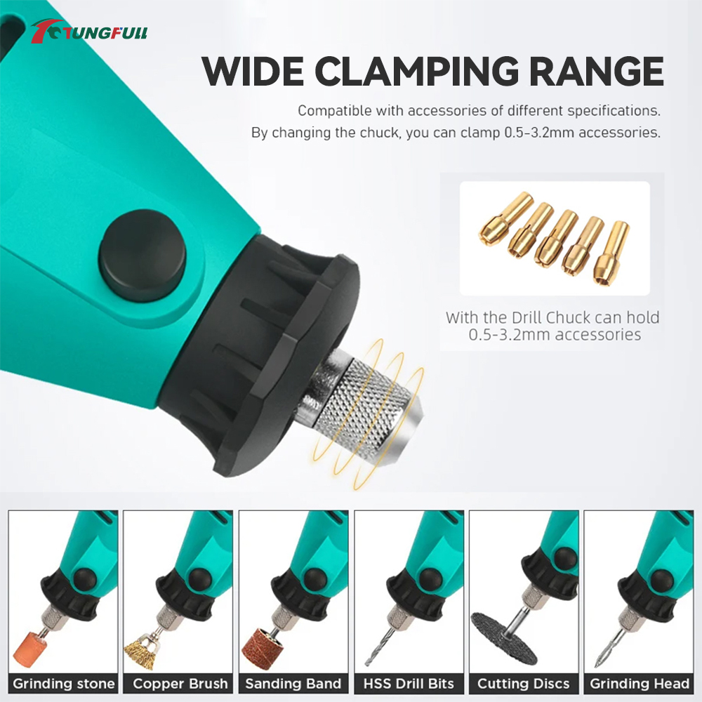 TUNGFULL ミニ電動グラインダーセット、可変速度ロータ - Power Tools Wood のレビューと価格