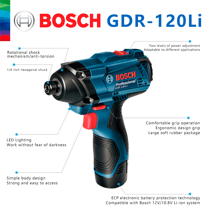ボッシュ純正 GDR 120-LI 充電式コードレスインパク - Cordless Drill Driver のレビューと価格