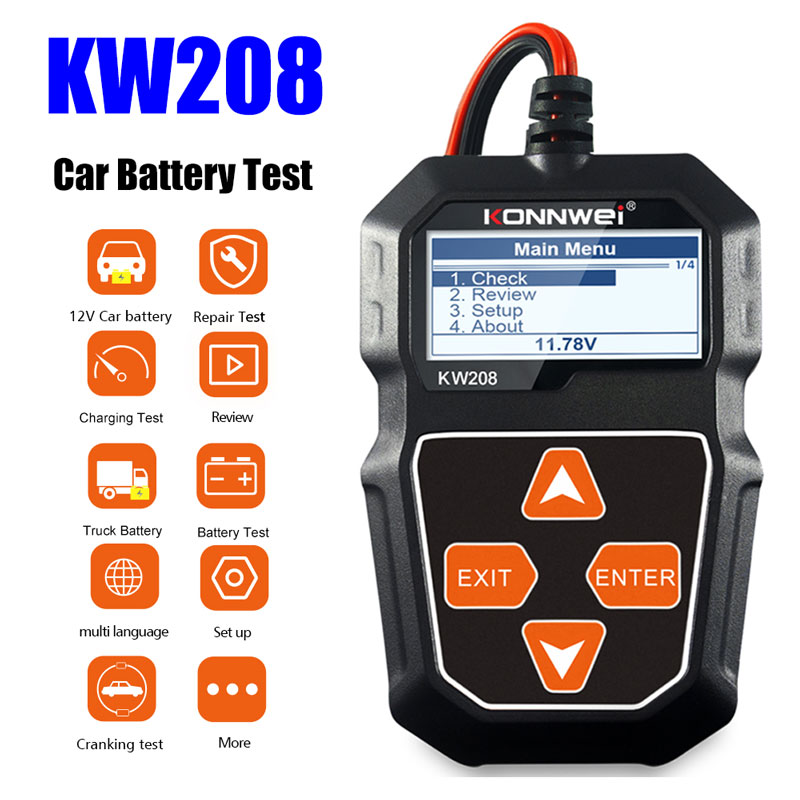 KONNWEI KW208 車用バッテリーテスター 12V  - Power Tools English のレビューと価格