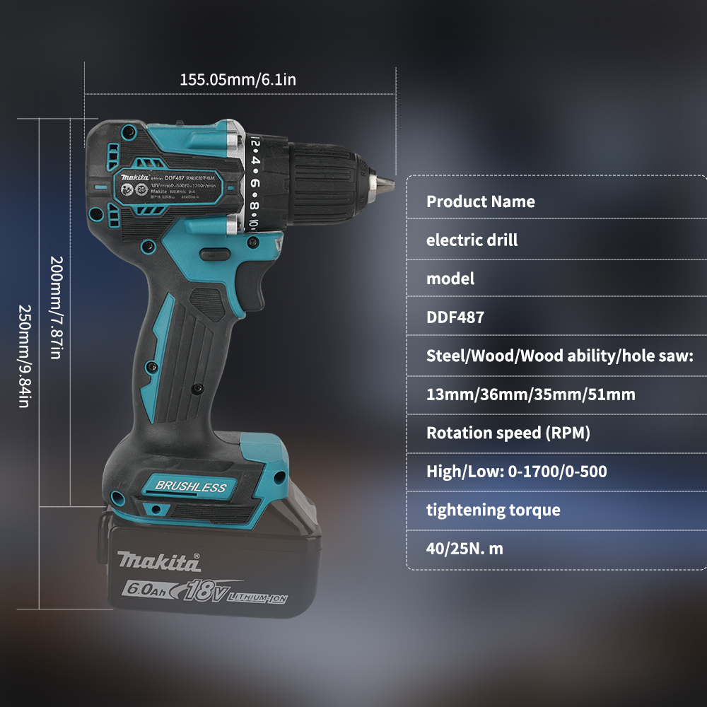 18V ブラシレスコードレスドリル 410W 40N·m 2 - Cordless Drill Driver のレビューと価格