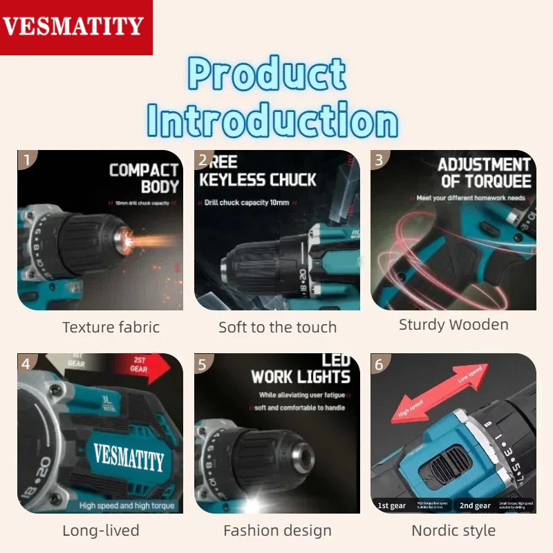 DDF487 10mm ブラシレスコードレスドライバードリル - Makita Drill Ddf484 のレビューと価格